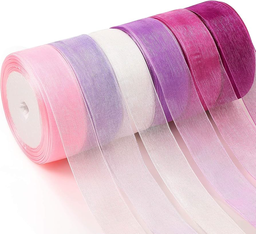 22mm 50 Yard Organza Ribbon Sheer Chiffon Ribbon - Image 3