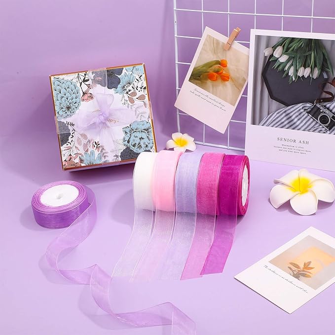 22mm 50 Yard Organza Ribbon Sheer Chiffon Ribbon