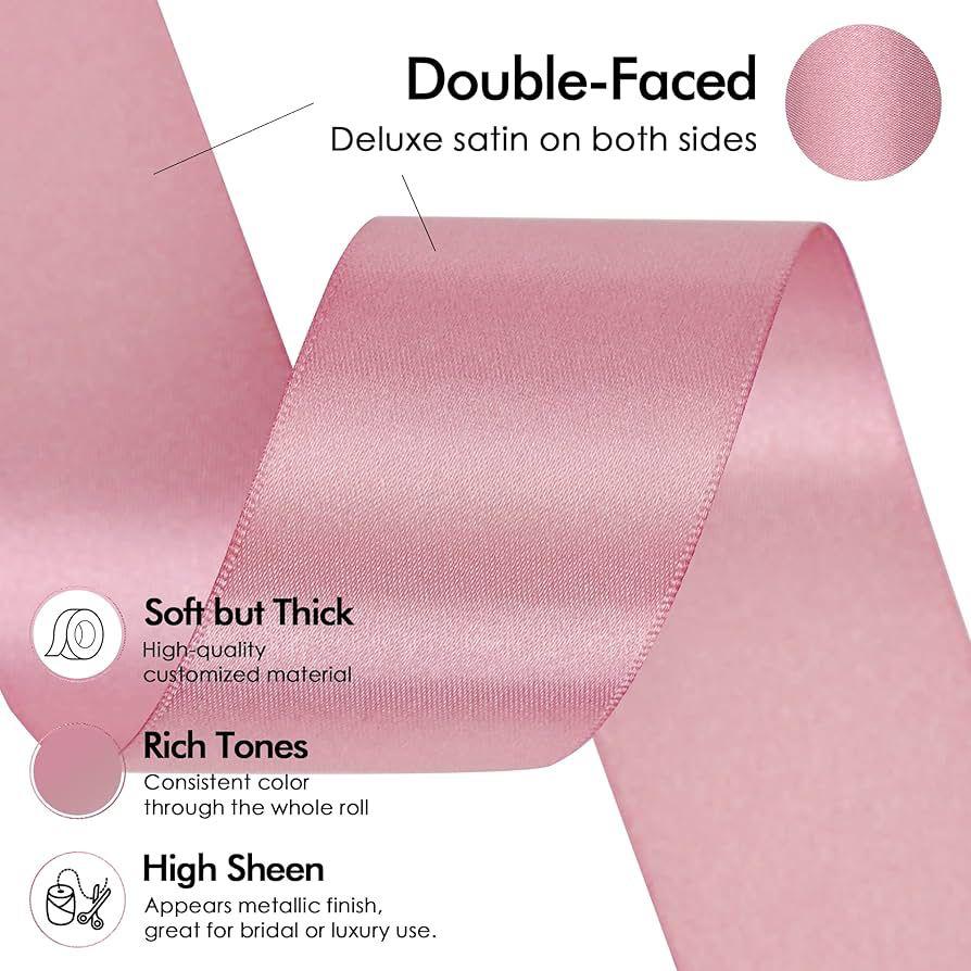 22mm 50 Yard Double Sided Silk Satin Ribbon - Image 5